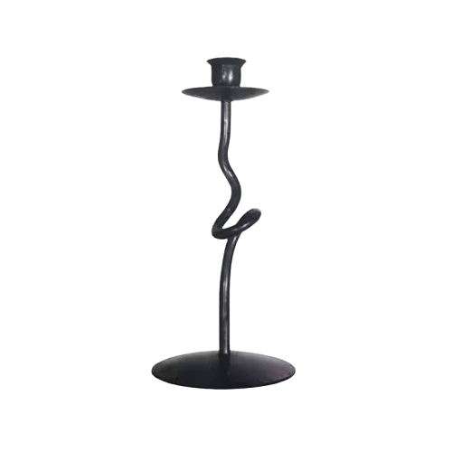 IRON LONG LOOP CANDLE HOLDER (BLACK)